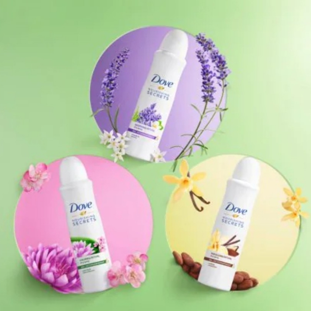 3pk 3.8oz DOVE VARIETY SCENTED DEO SPRAYS for Women